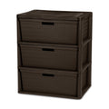 Plastic Drawer Storage Unit with Removable Decorative Panels Brown U1820