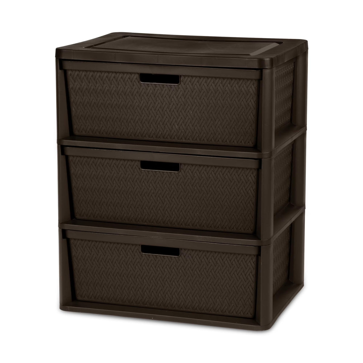 Plastic Drawer Storage Unit with Removable Decorative Panels Brown U1820