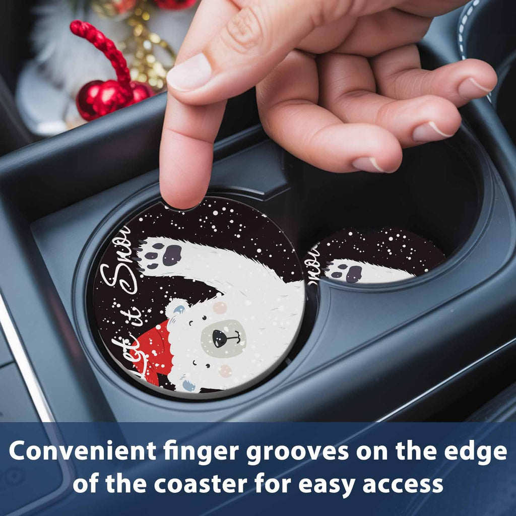 Absorbent Ceramic Stone Car Coasters Set of 2 Y487