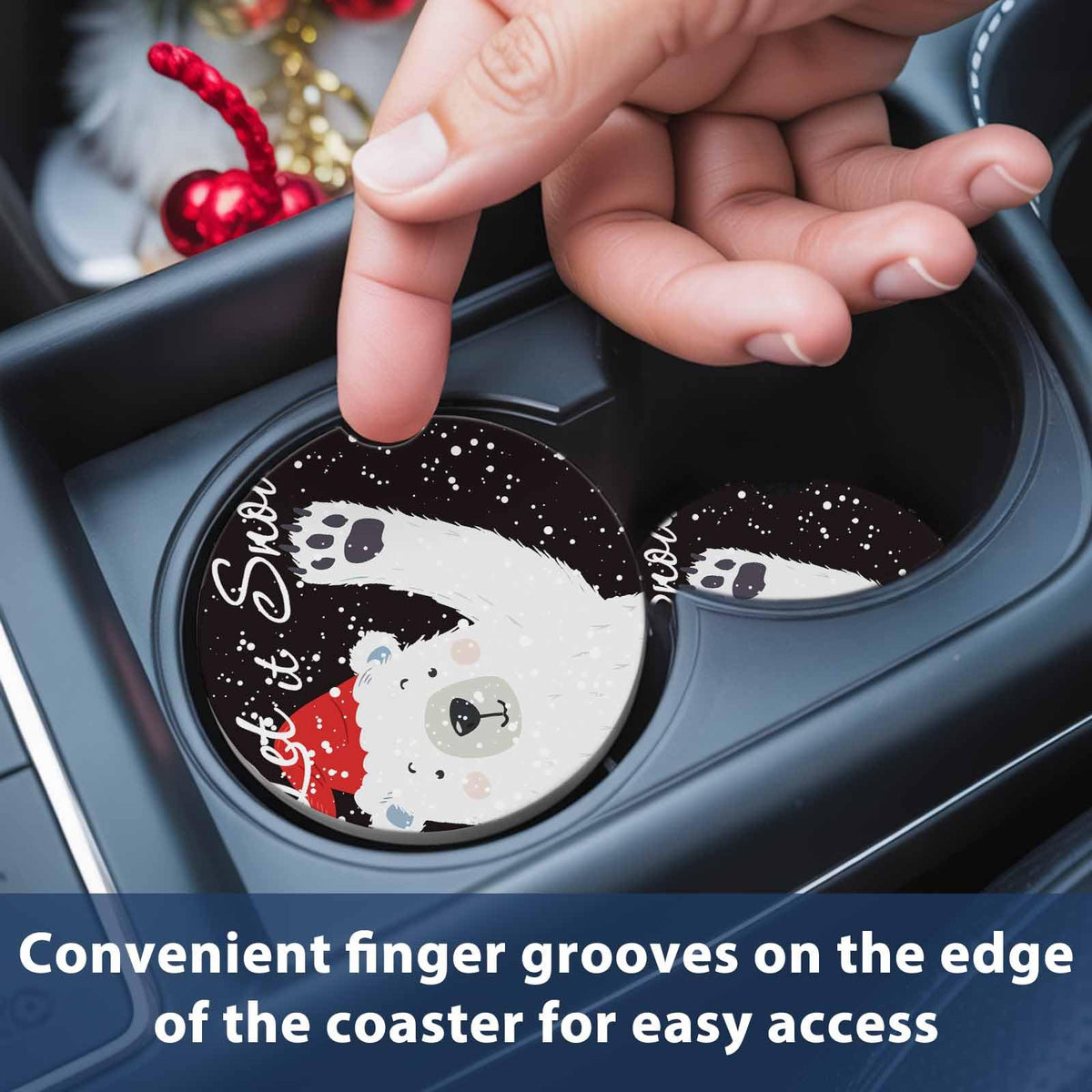 Absorbent Ceramic Stone Car Coasters Set of 2 Y487