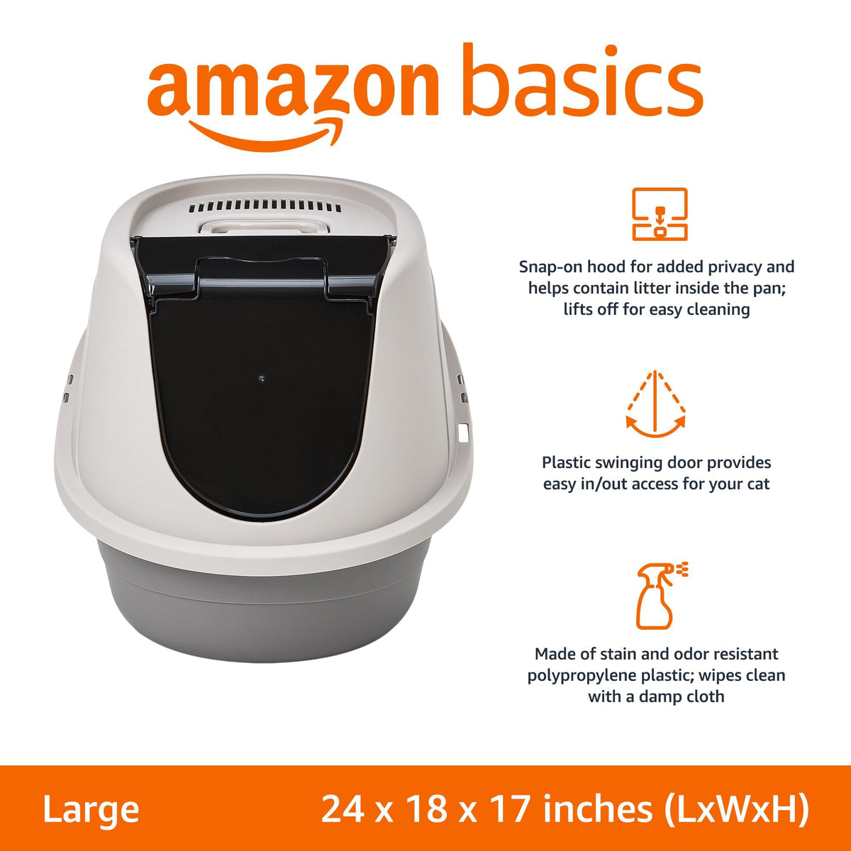Hooded Enclosed Cat Litter Box with Swinging Door M519