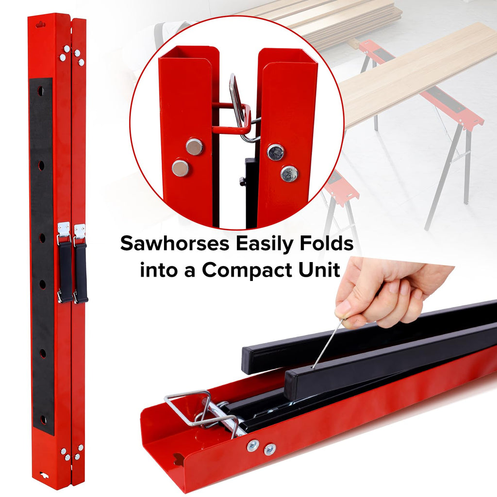 Heavy Duty 2-Pack Folding Sawhorse D796