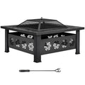 32 Inch Square Wood Burning Fire Pit Table V64427