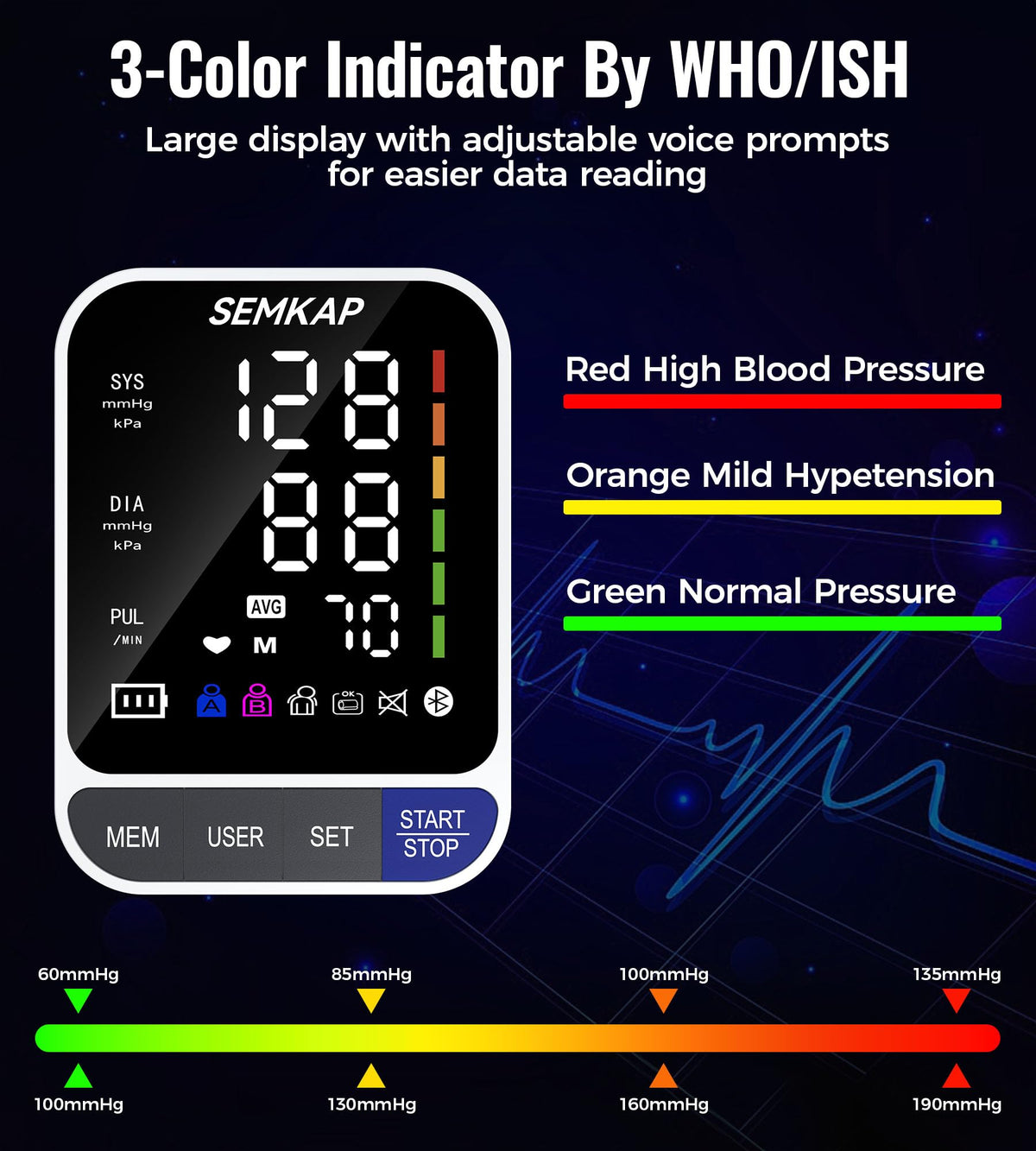 Blood Pressure Monitor with 2 Cuffs F693