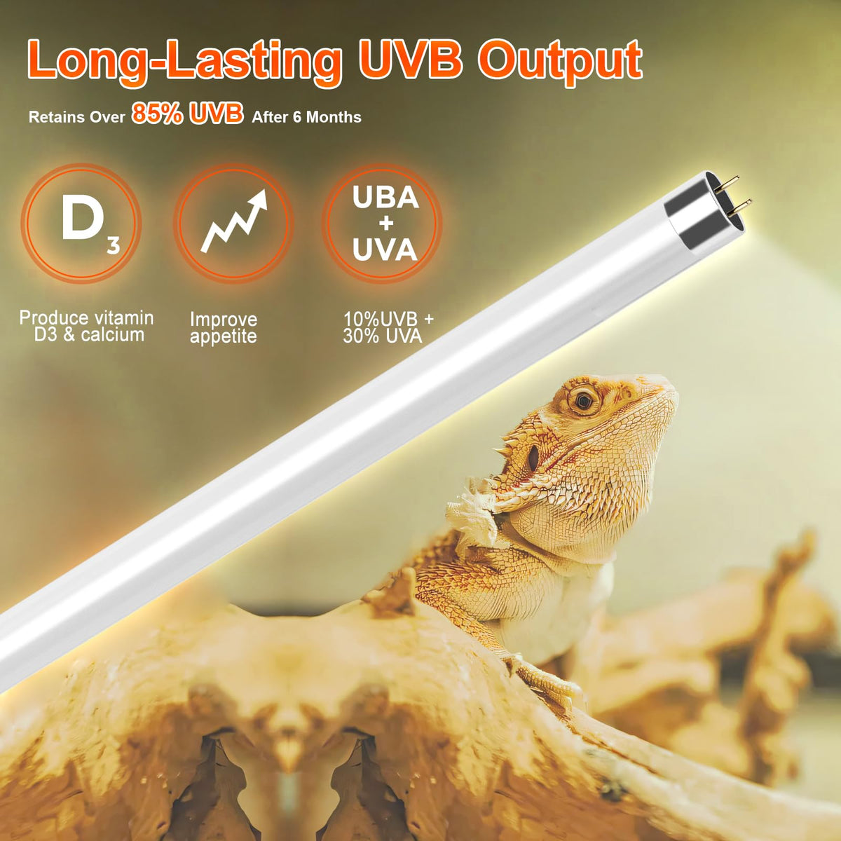 24W T5 UVB Reptile Light Fixture 22" with 2 Pack 24W UVB Bulbs S691
