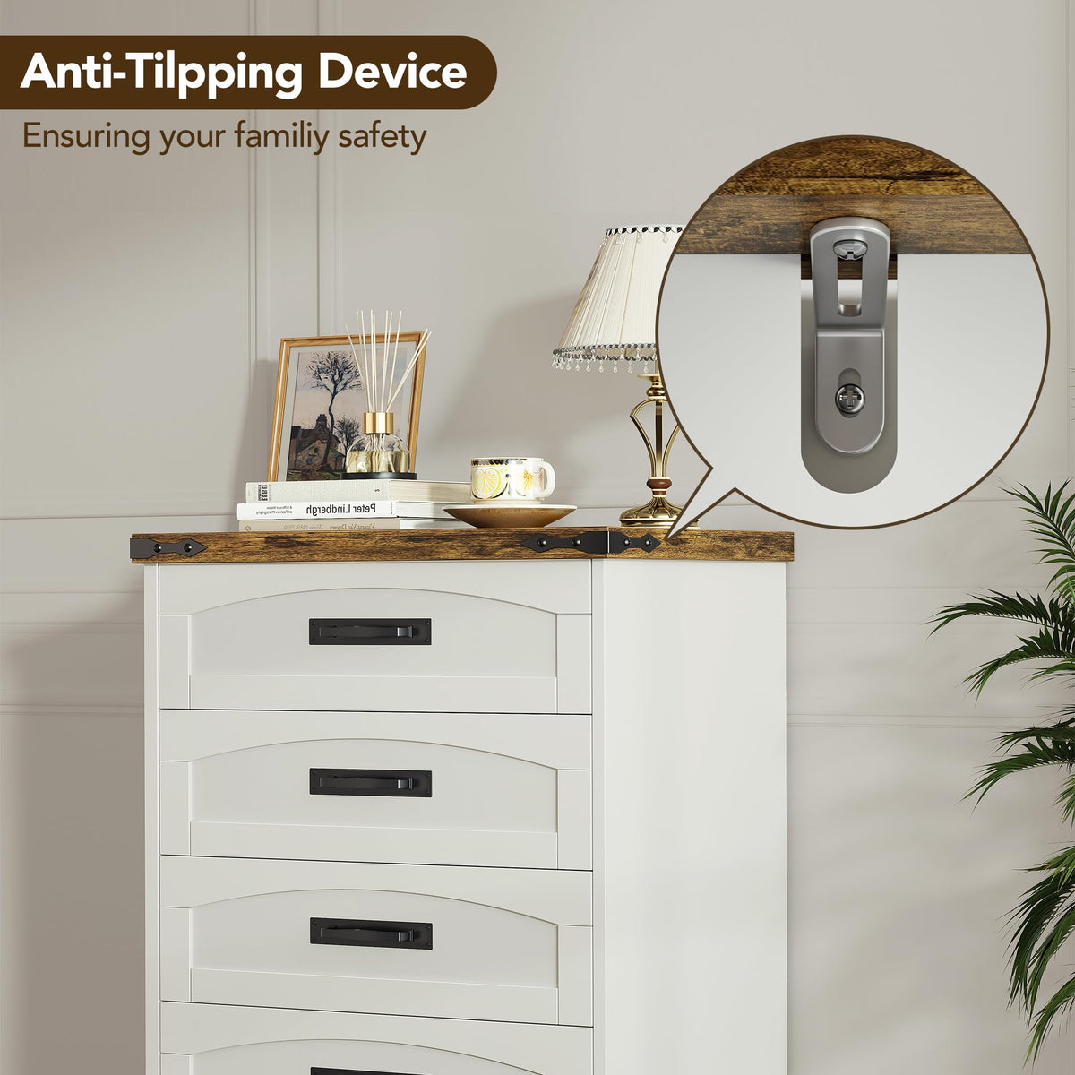 White 4 Drawer Dresser L9924