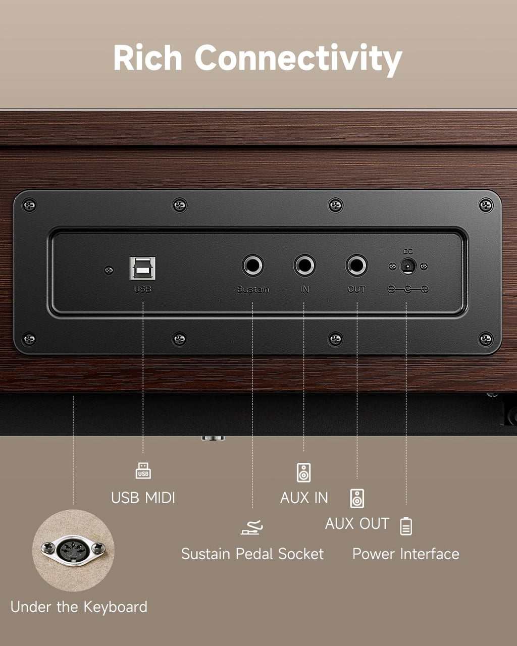 88 Key Weighted Digital Piano with Bluetooth R136691