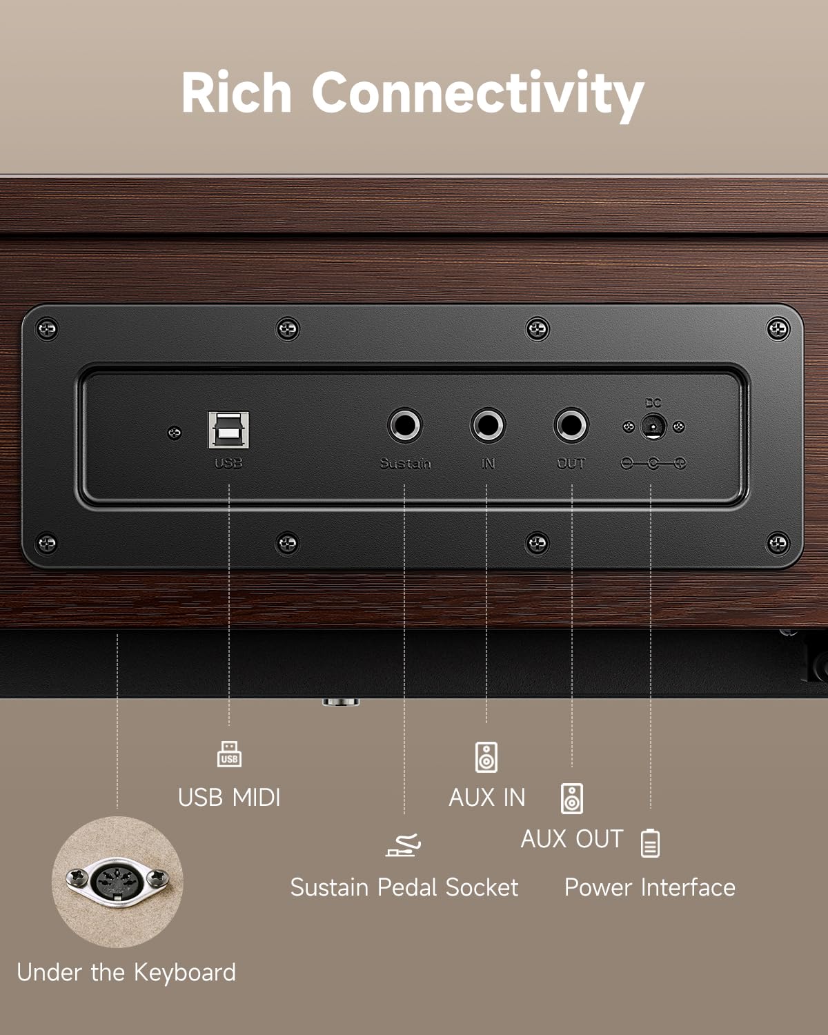 88 Key Weighted Digital Piano with Bluetooth R136691