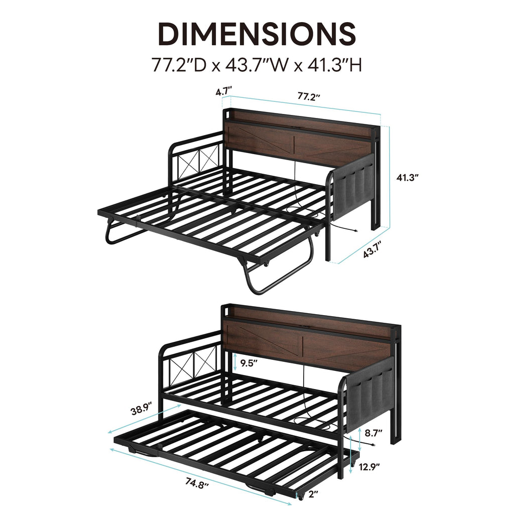 Twin Daybed with Pop Up Trundle M632