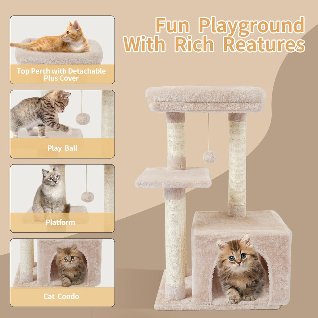 Cat Tree with Sisal Scratching Posts V80346