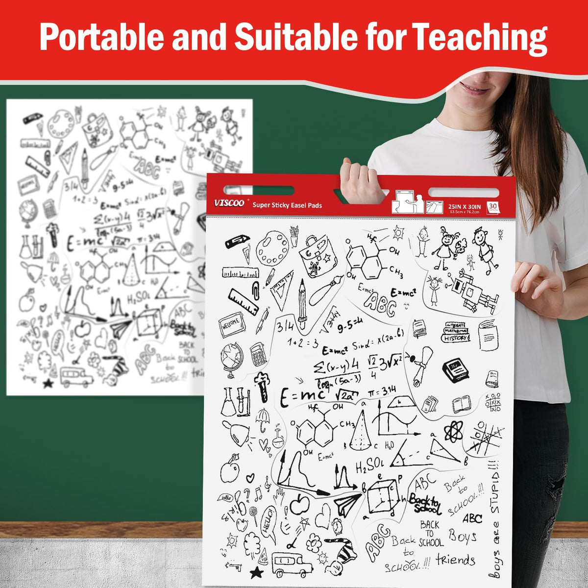 Thickened Sticky Easel Pad 25x30In 10 Pack U837212