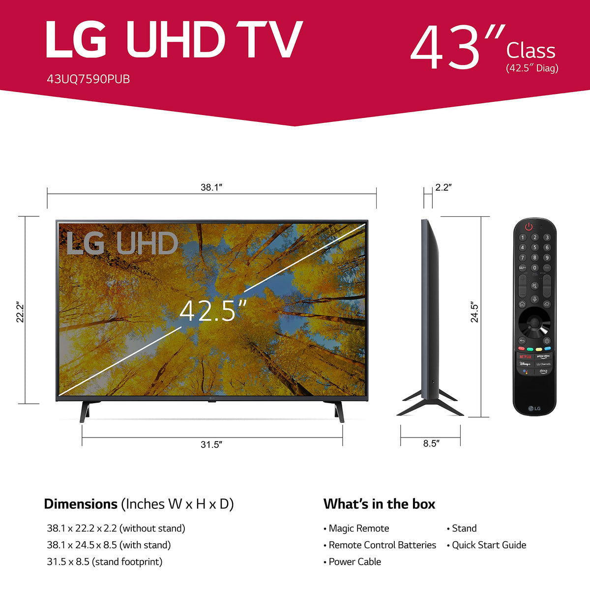 43” Black UHD TV G89909