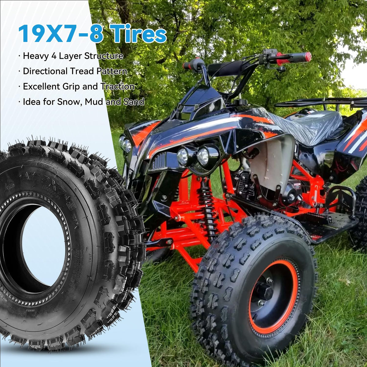 19x7-8 Mini Bike Tire Tubeless C2433