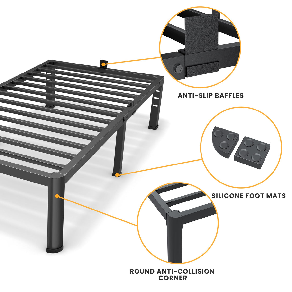 14 Inch Twin Metal Bed Frame X877