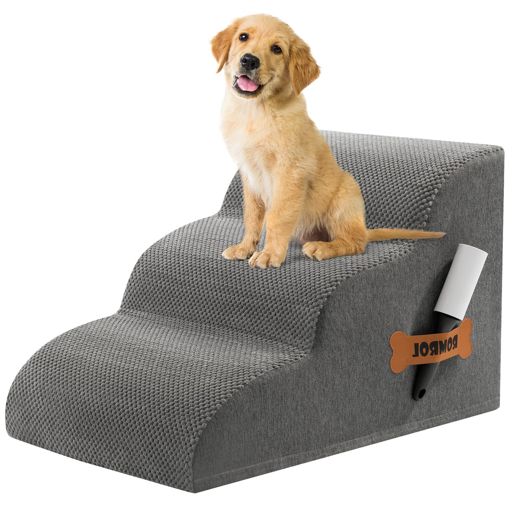 3-Steps Dog Stairs Ramp with Non-Slip Waterproof Fabric Cover T2279