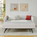 Twin Size Upholstery Daybed with Trundle and Vertical Stripes F329751