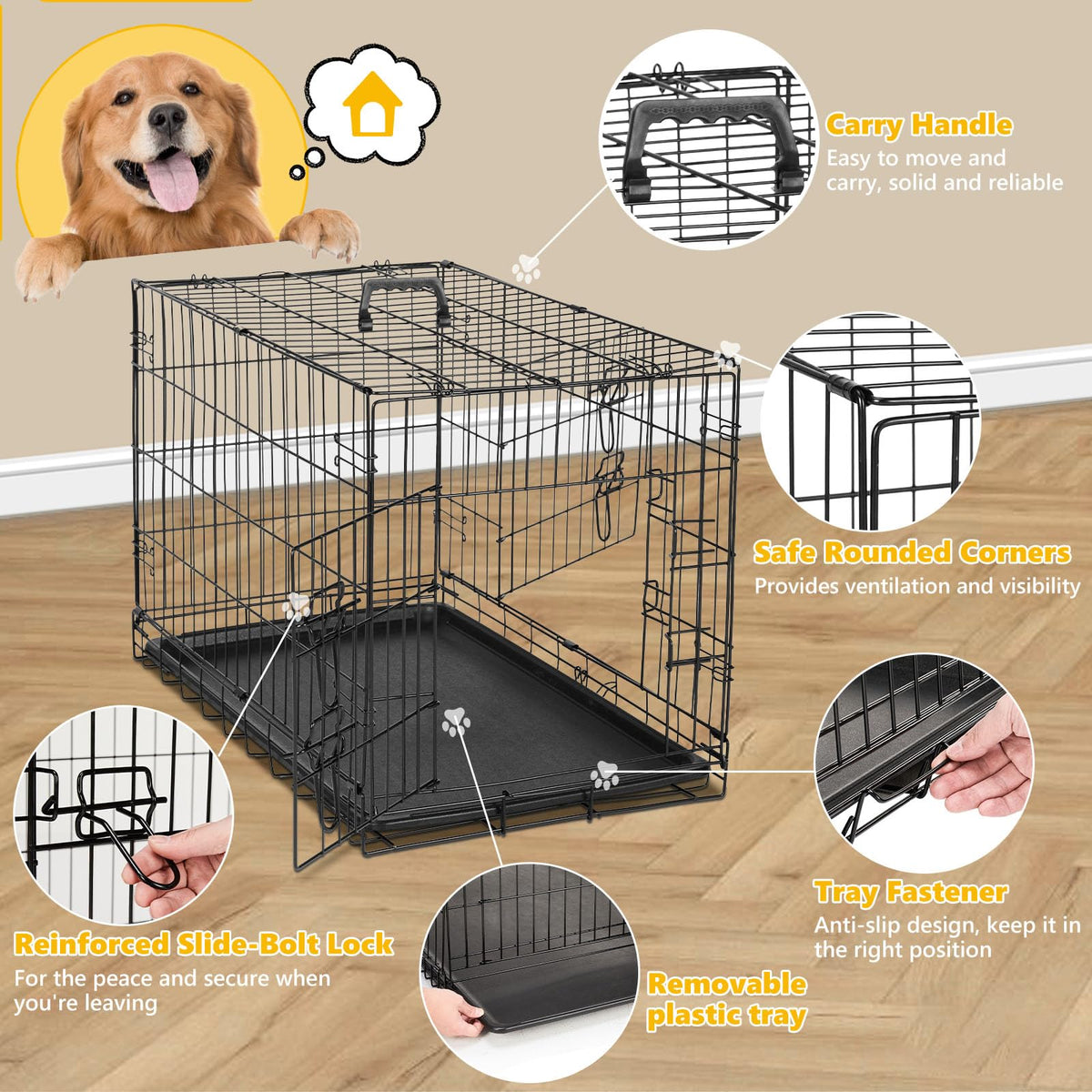 48 Inch Double Door Dog Crate E852491