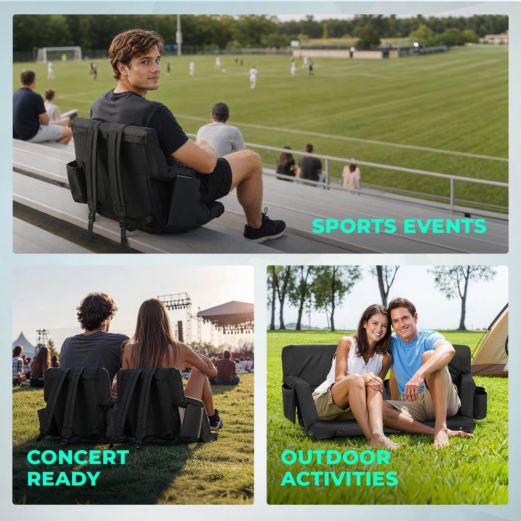 Stadium Seat with Back Support and Armrests 2-Pack G823
