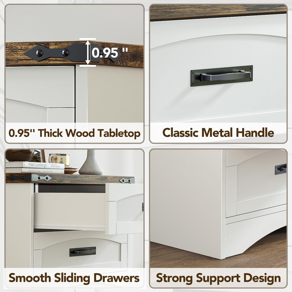White 4 Drawer Dresser L9924
