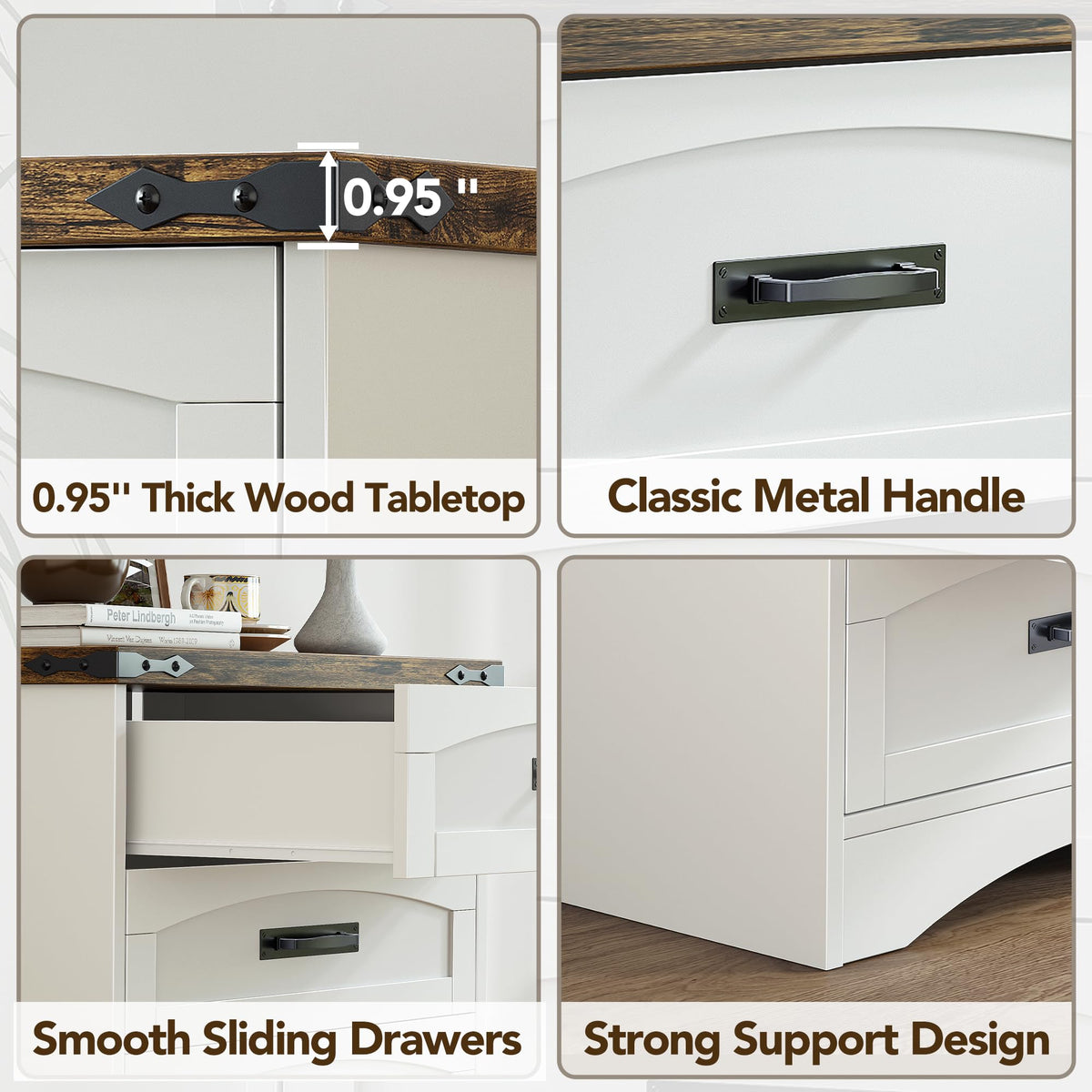 White 4 Drawer Dresser L9924