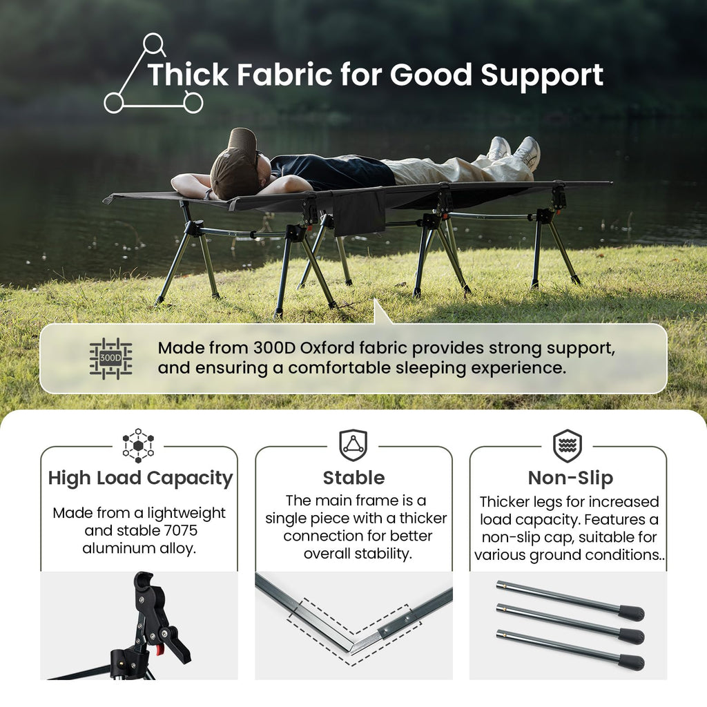Height Adjustable Folding Camping Cot Z772748