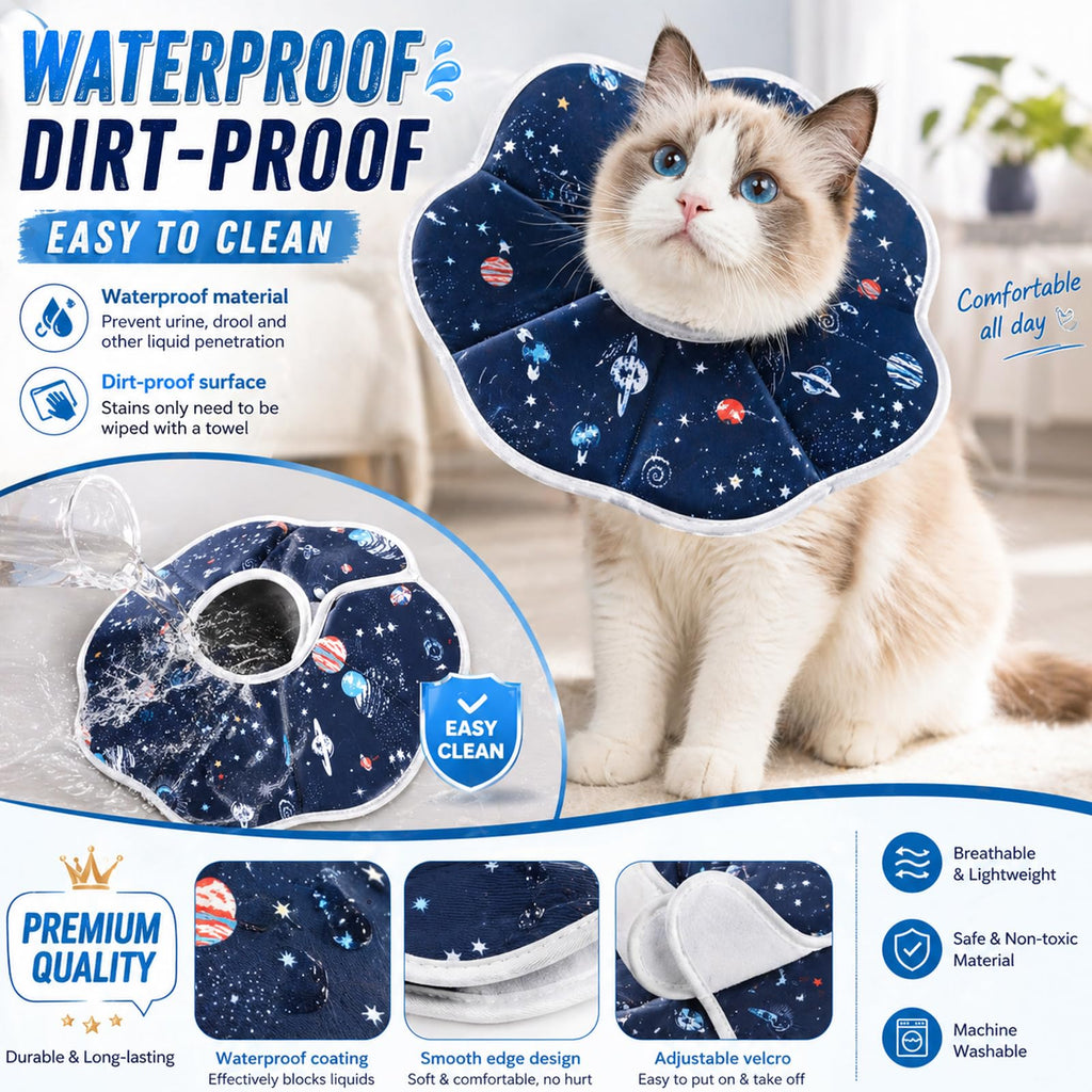 Soft Cat Recovery Cone Collar for Small Medium Cats W7098