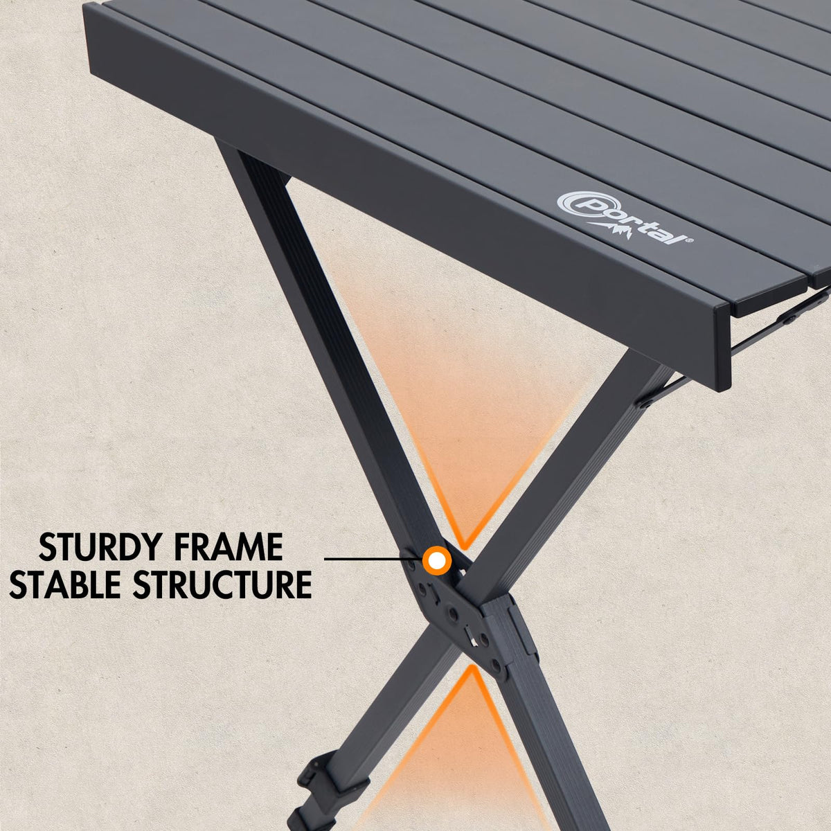 Folding Camping Table with Adjustable Height, Aluminum, Dark Gray J420873