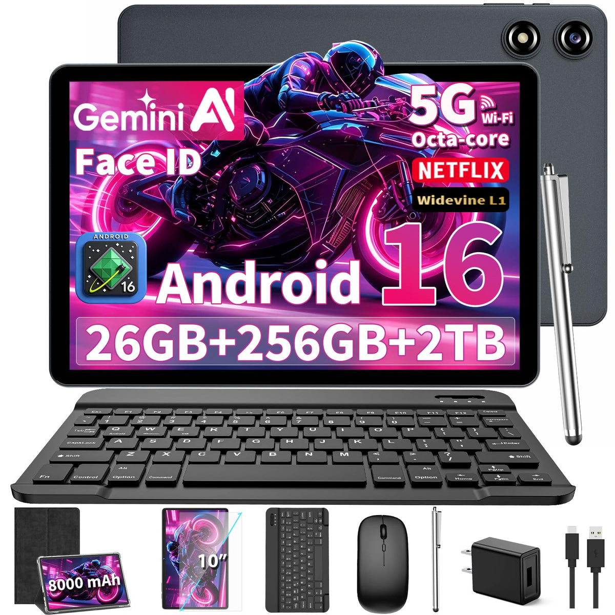 10 inch Android Tablet with Keyboard K65384