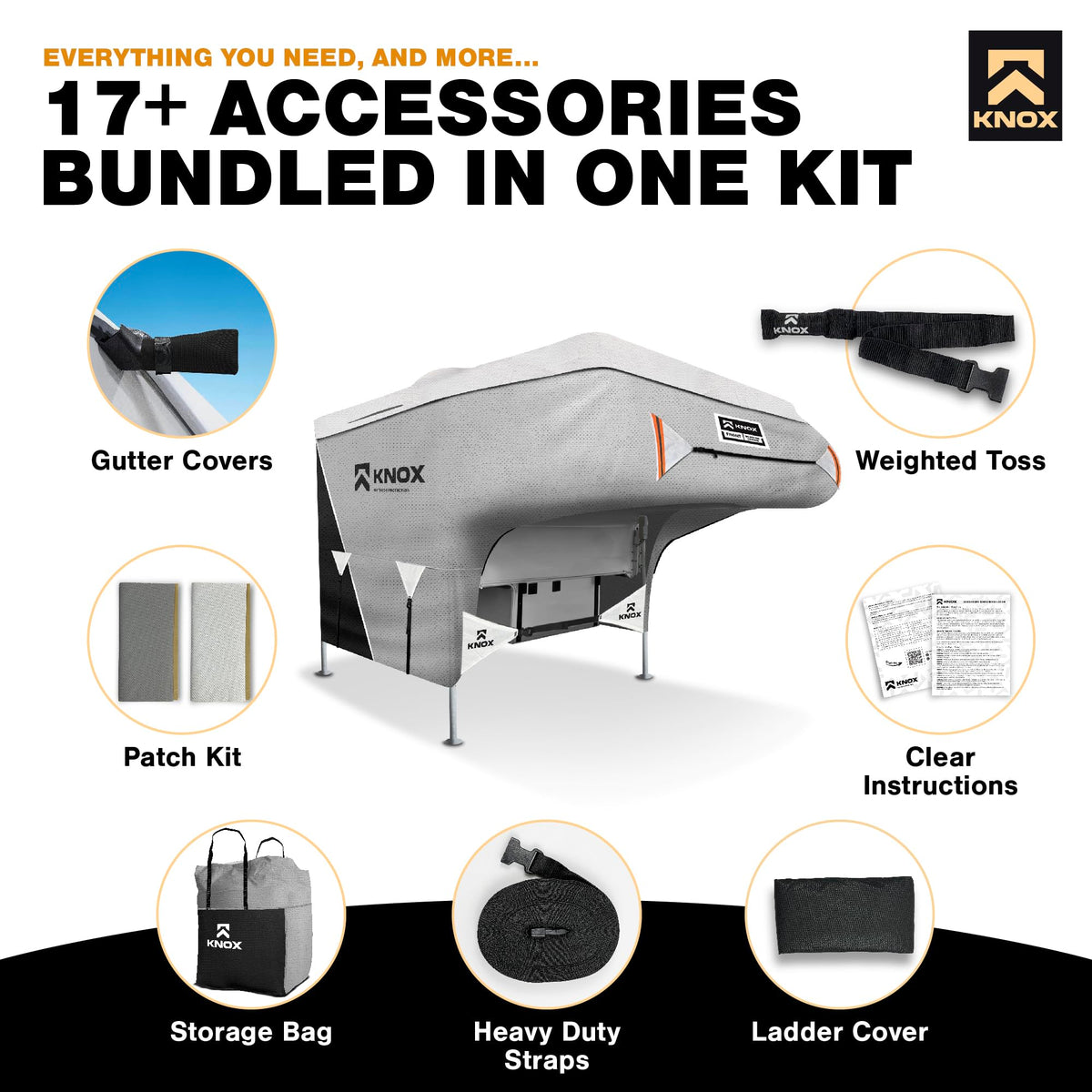 RV Truck Camper Cover with Ladder Cover and Gutter Cover H68226