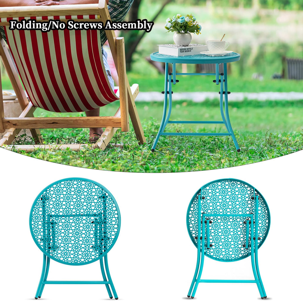 Folding Outdoor Side Table with Cutouts K8588