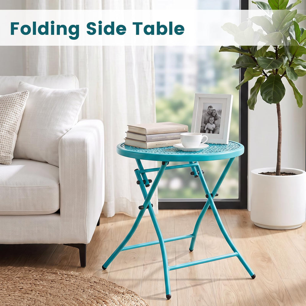 Folding Outdoor Side Table with Cutouts K8588