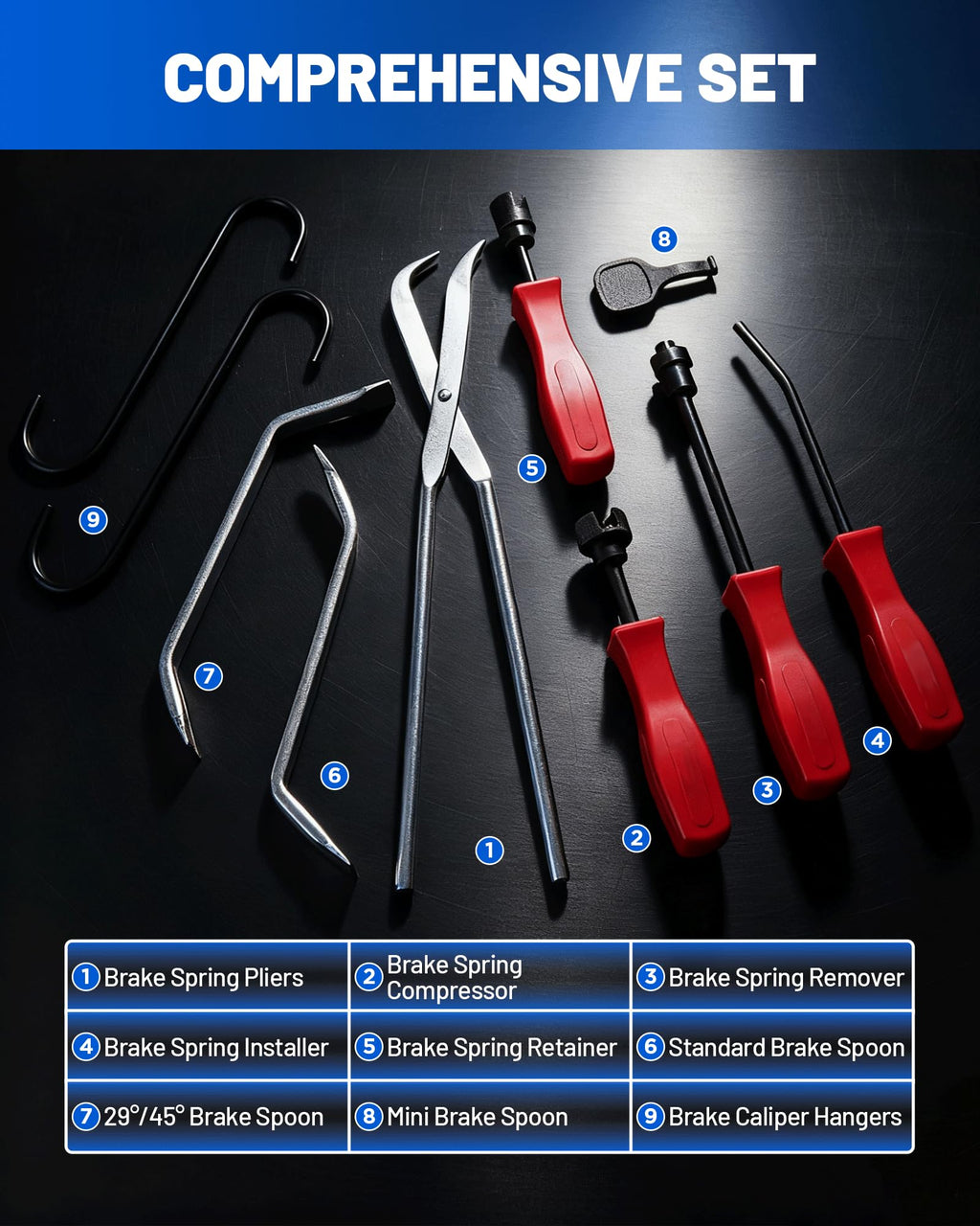10-Piece Drum Brake Tool Kit with Case & Gloves G82670