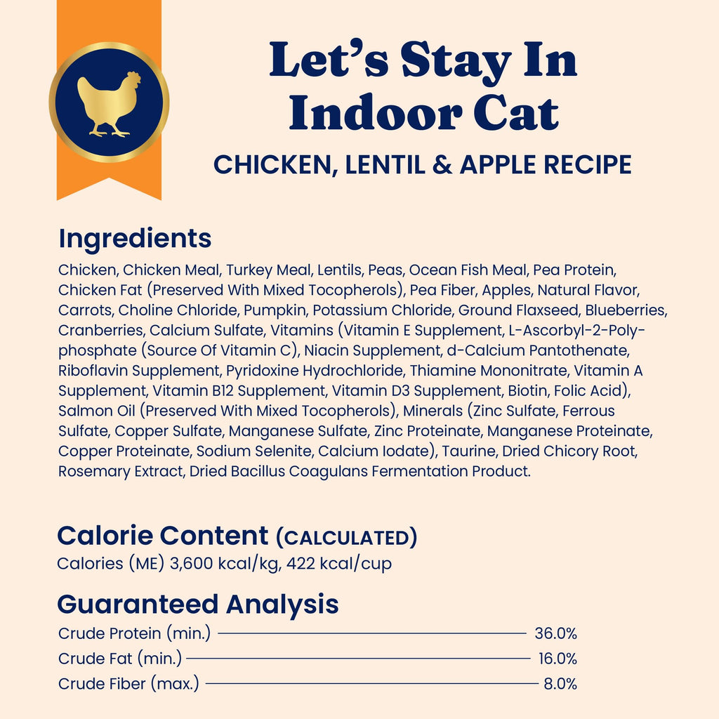 Solid Gold Indoor Chicken Dry Cat Food High Fiber, Adult & Senior Cats 12LB Y68467