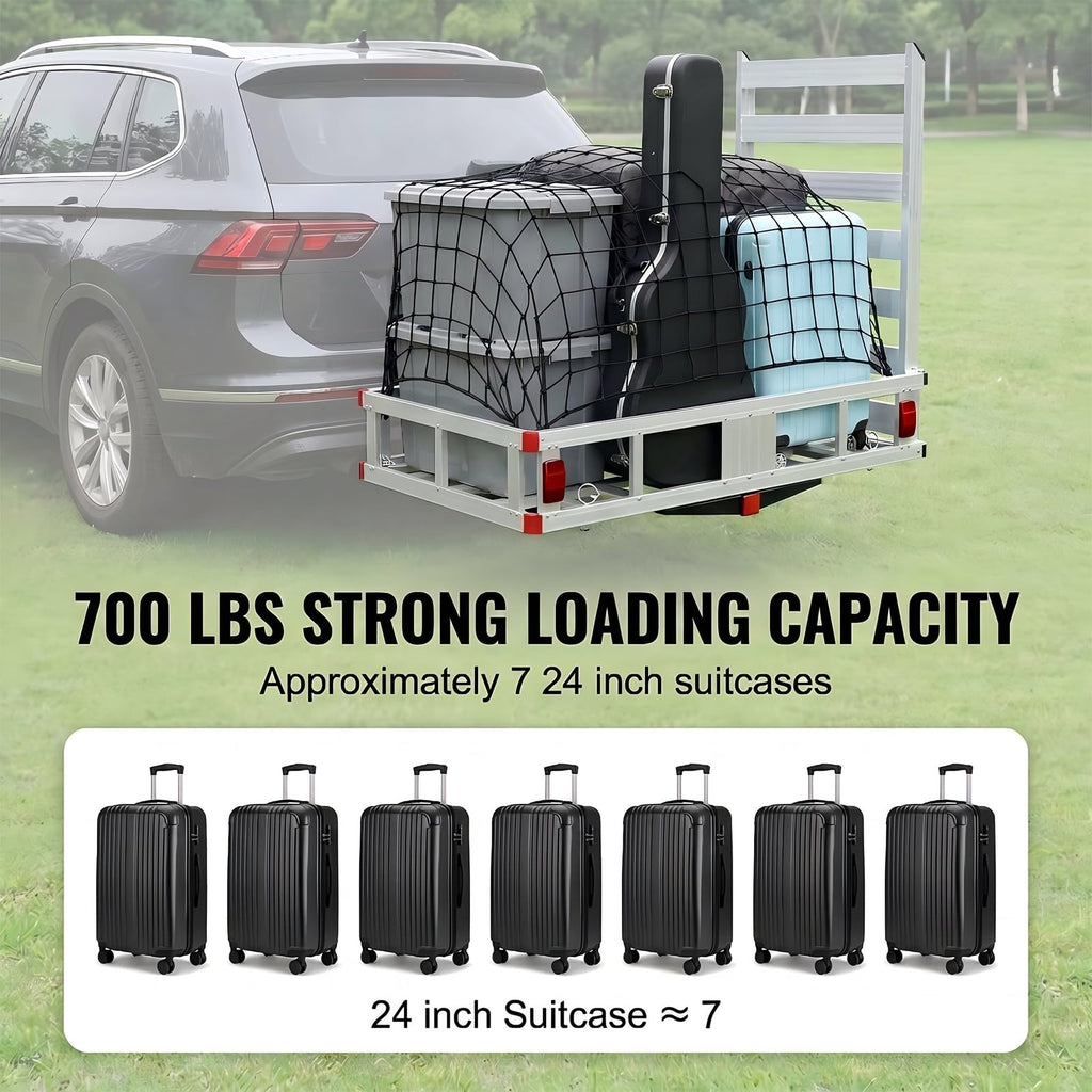 700 lbs Hitch Cargo Carrier with Folding Ramp Q745