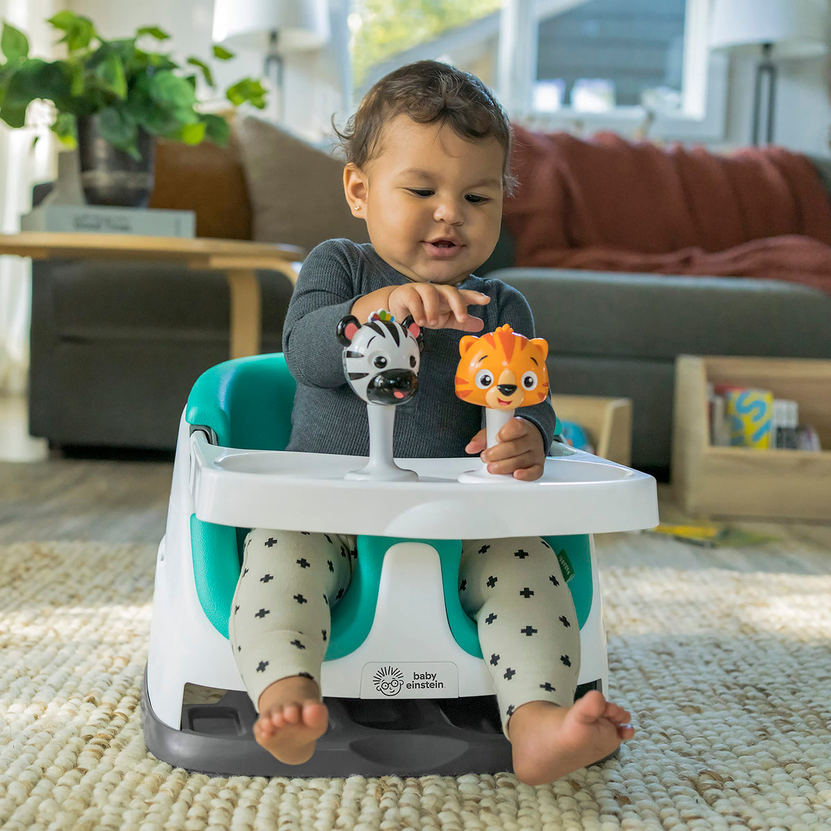 Booster Feeding & Floor Activity Seat with Self-Storing Tray Y64717