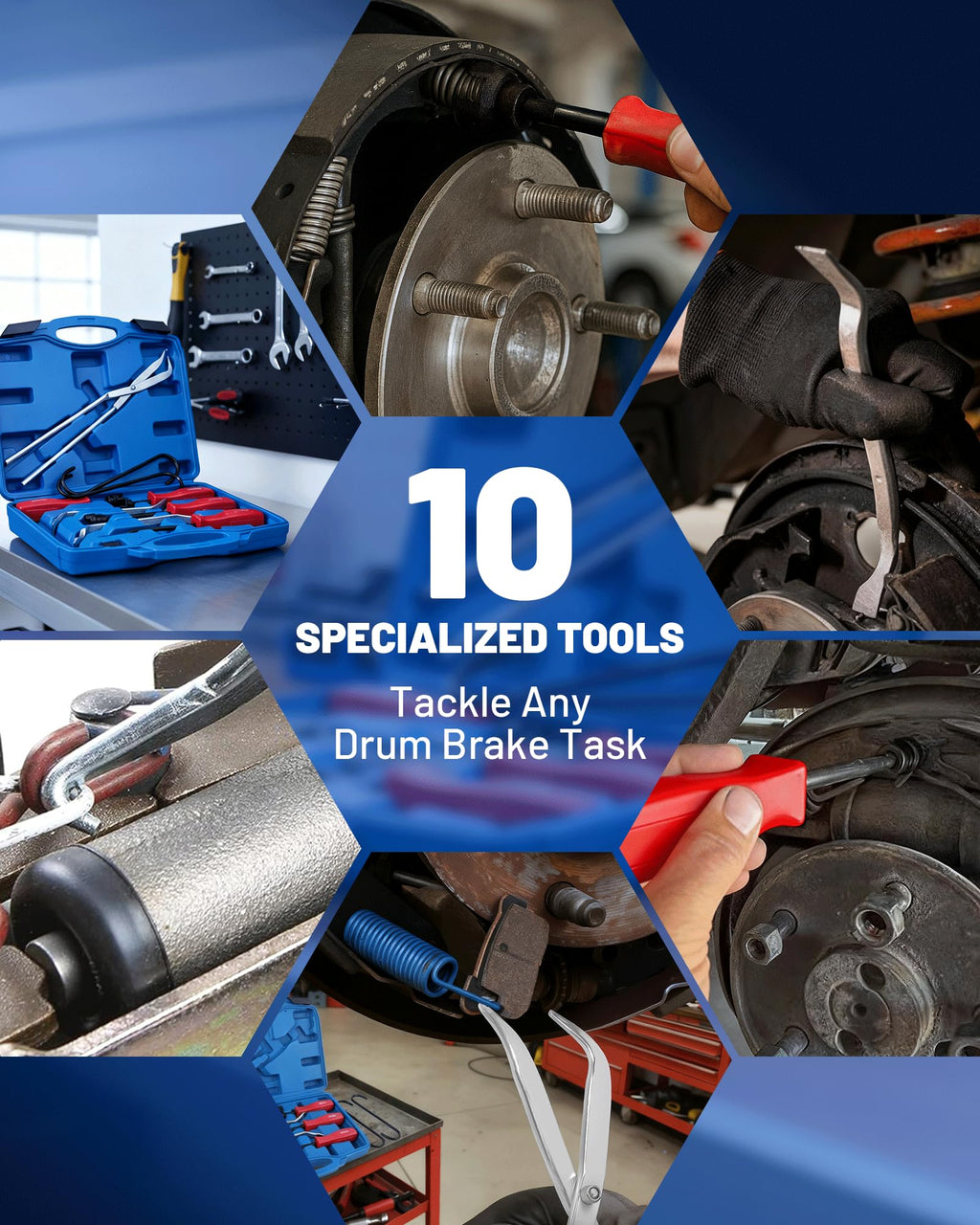 10-Piece Drum Brake Tool Kit with Case & Gloves G82670