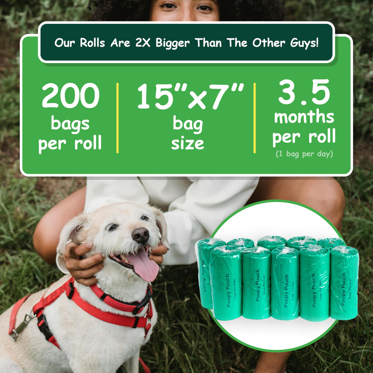 Lemon-Scented Tie-Handle Dog Poop Bags 2,000pcs F712695