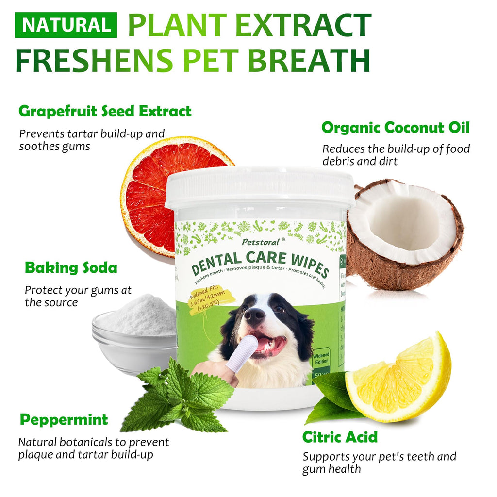 Dental Care Wipes for Dogs and Cats, 50 Count V29418