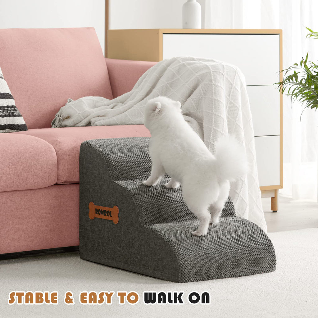 3-Steps Dog Stairs Ramp with Non-Slip Waterproof Fabric Cover T2279
