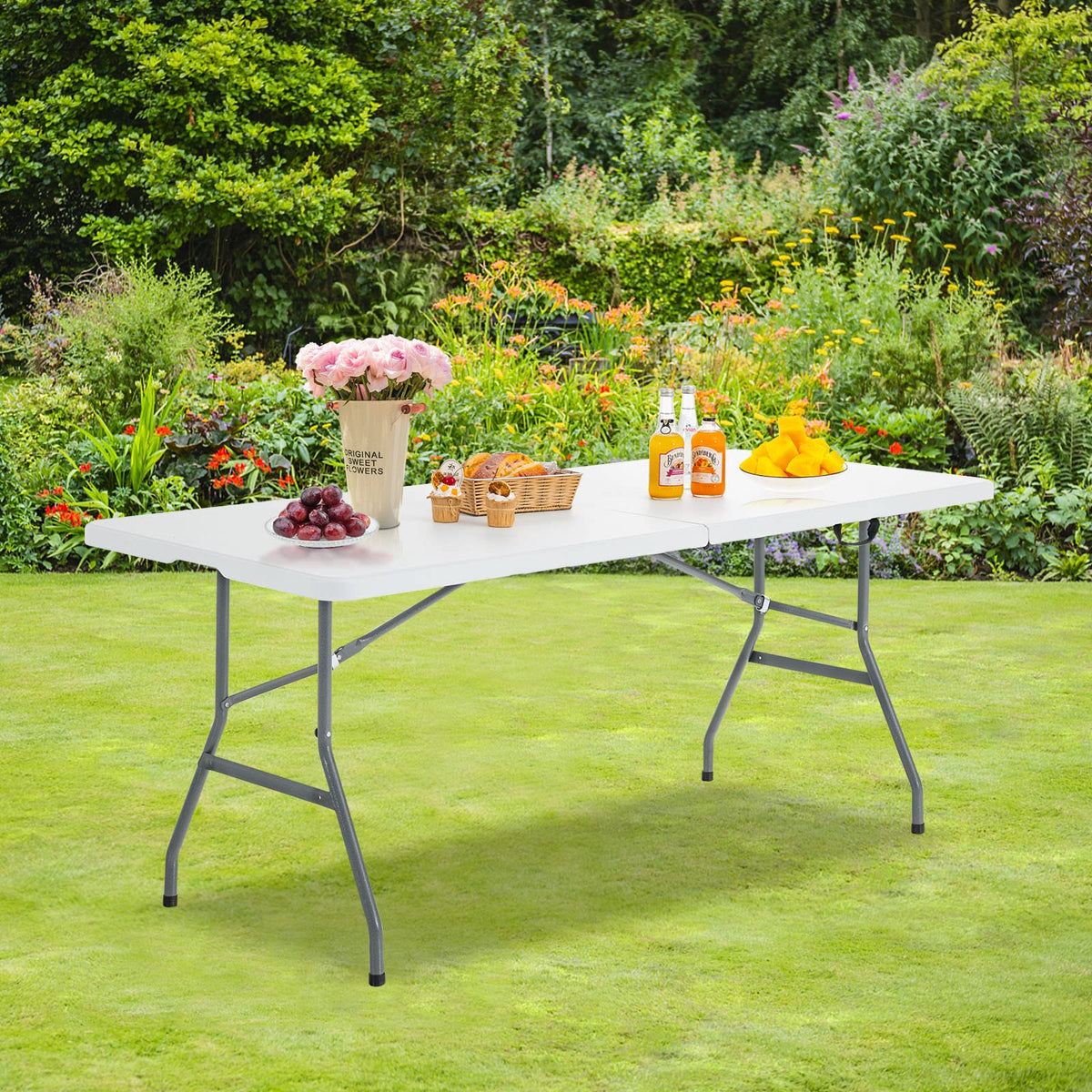 White 6ft Folding Plastic Table B8046