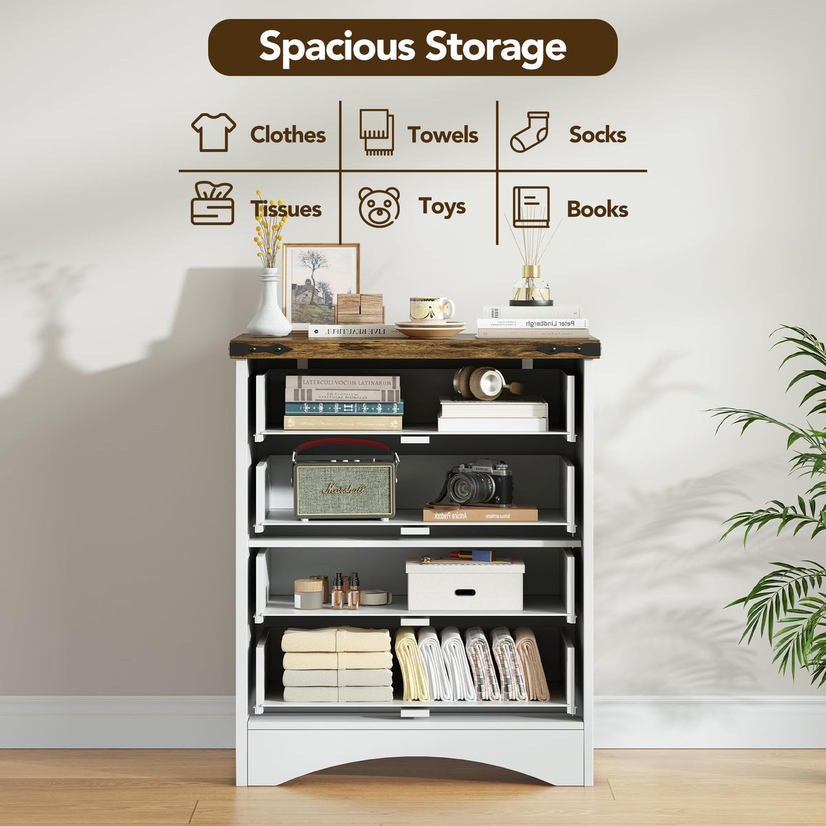 White 4 Drawer Dresser L9924