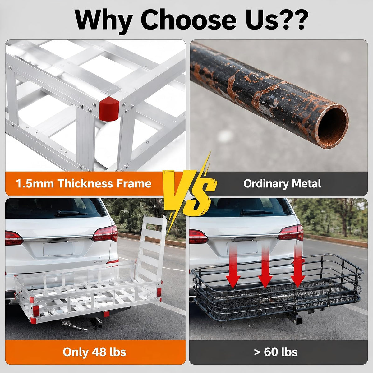 700 lbs Hitch Cargo Carrier with Folding Ramp Q745