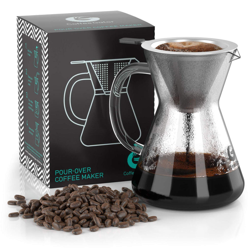 40oz Stainless Steel Gooseneck Kettle and 14oz Pour Over Coffee Maker Z51054