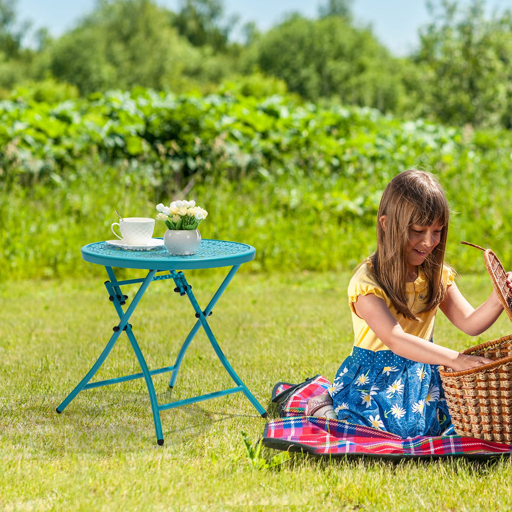Folding Outdoor Side Table with Cutouts K8588