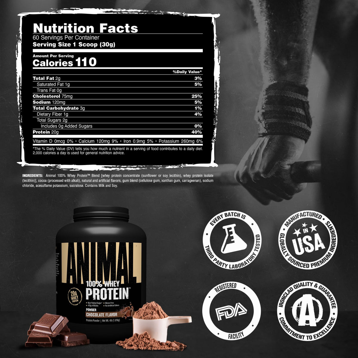 100% Whey Protein Powder Chocolate 4LB P547