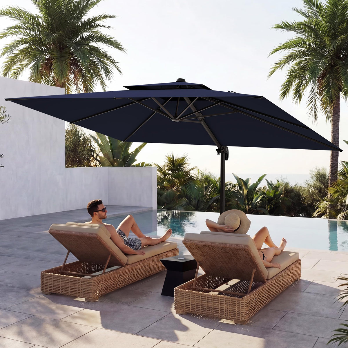 10x13 FT Cantilever Patio Umbrella with Base F44577