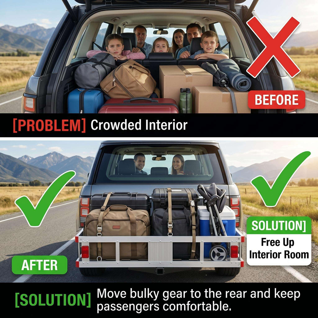 700 lbs Hitch Cargo Carrier with Folding Ramp Q745