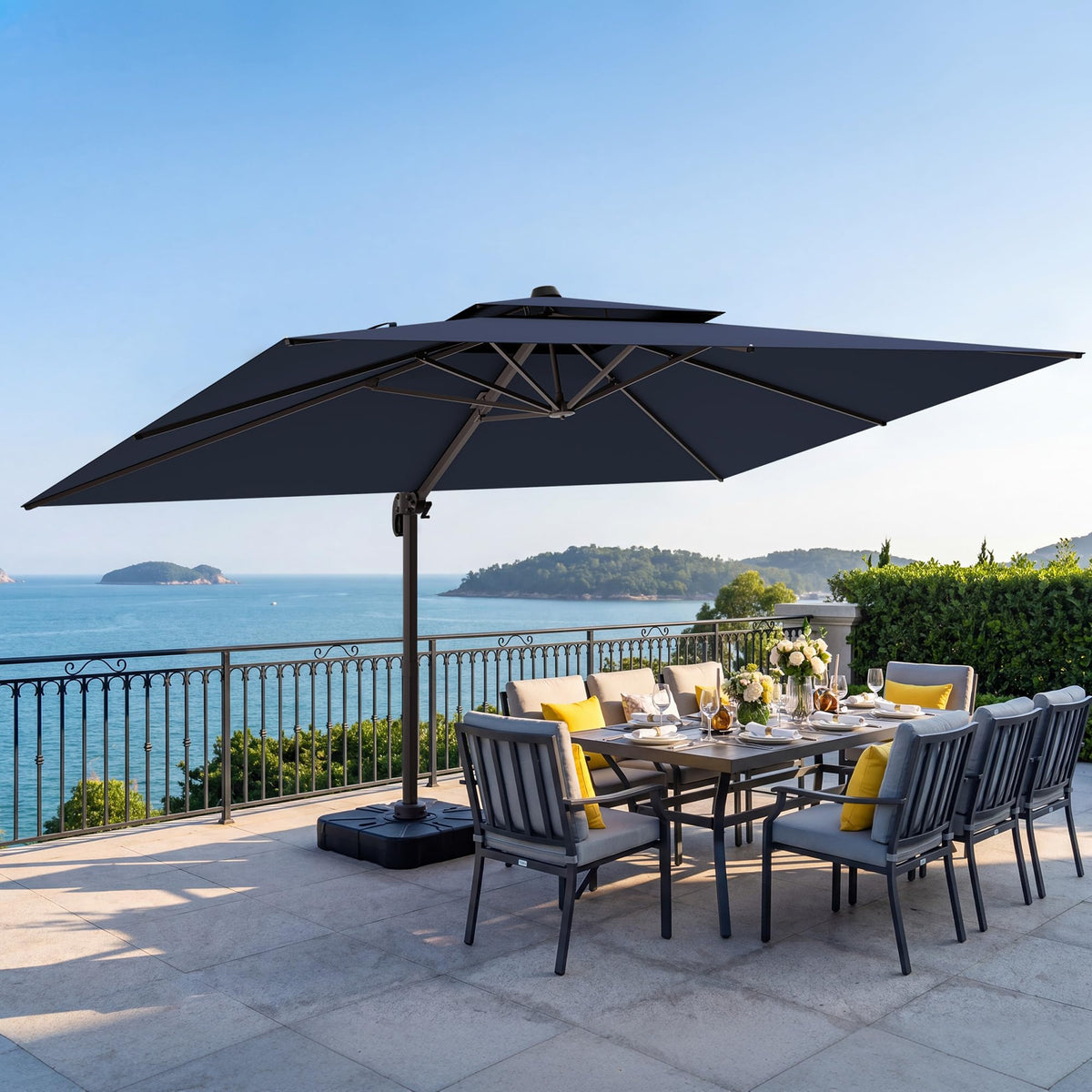10x13 FT Cantilever Patio Umbrella with Base F44577