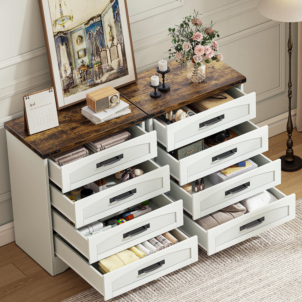 White 4 Drawer Dresser L9924