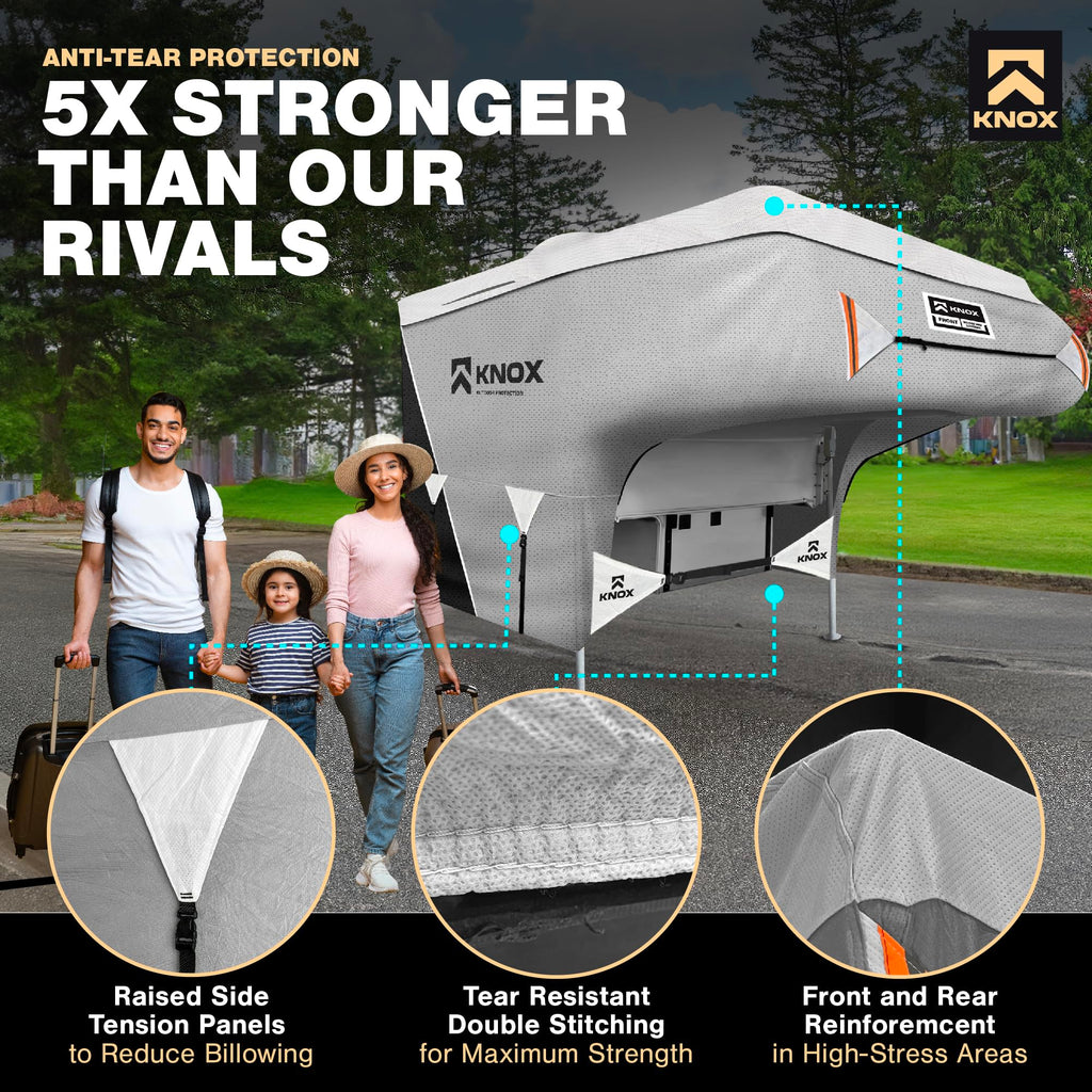 RV Truck Camper Cover with Ladder Cover and Gutter Cover H68226